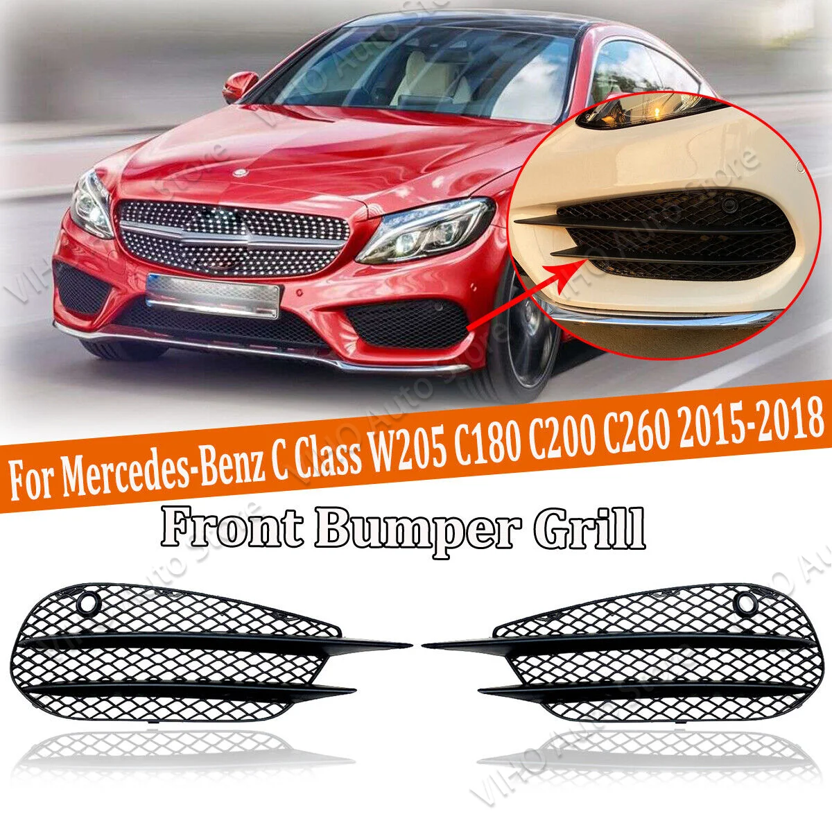 Передняя решетка для Mercedes Benz W205 C180 C200 C260 C43 AMG 2015-2018