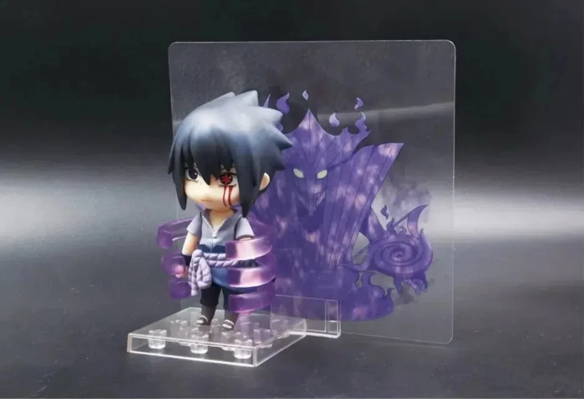 Фото Аниме «Наруто» Uchiha Sasuke kawaii Q Version kawaii, комбинированные Сменные фигурки, ПВХ Модель, настольное украшение, игрушка в подарочной коробке, 10 см №5
