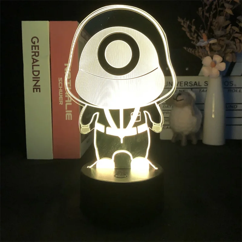 

3D Nightlight Squid Game NPC Color Changing for Bedroom Decor Light Cute Birthday Color Gift LED Lamp Manga Kid Lovely Present