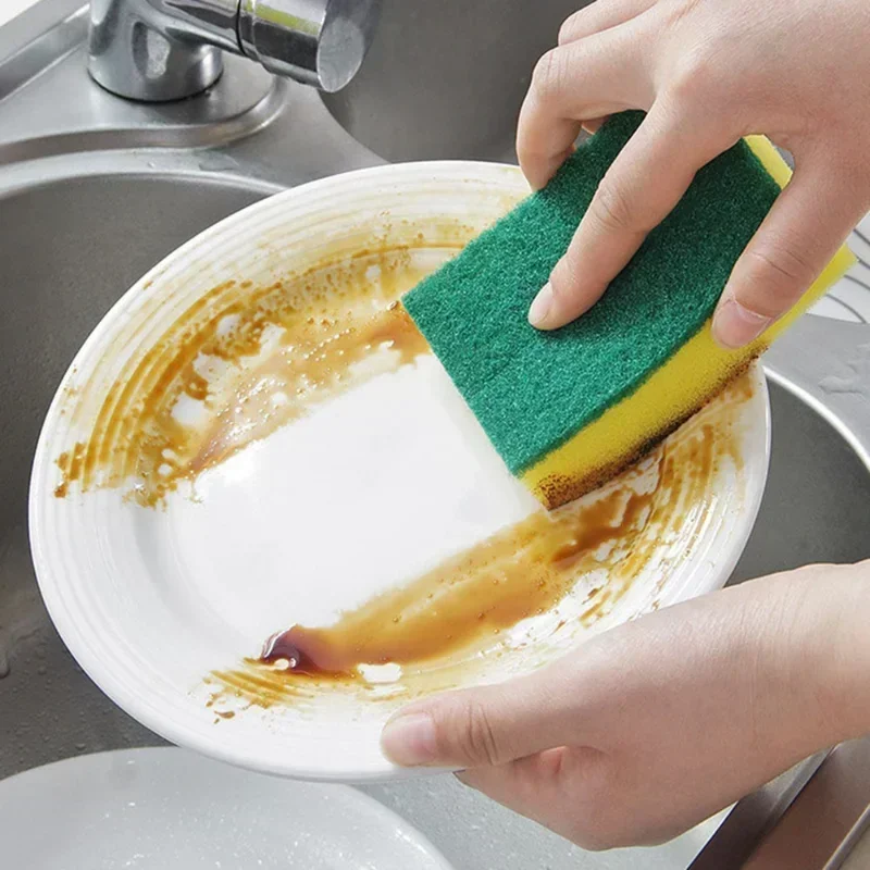 

2/5/10pcs High Density Household Dishwashing Sponge Wipe Kitchen Dishwashing Utensils Clean Magic Wipe Sponge Cloth