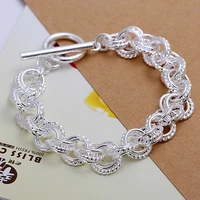 high quality 925 silver color jewelry pretty nice fashion popular bracelets wedding party circle free shipping factory price