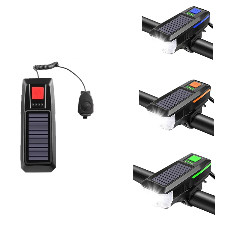 

USB Rechargeable Bicycle Light LED Waterproof Solar Rechargeable Headlight with Battery