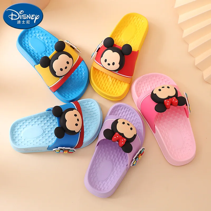 

Disney Cartoon Mickey Children's Shoes Summer Children's Sandals and Slippers Boys Cute Minnie Home Indoor Soft Bottom Sandals