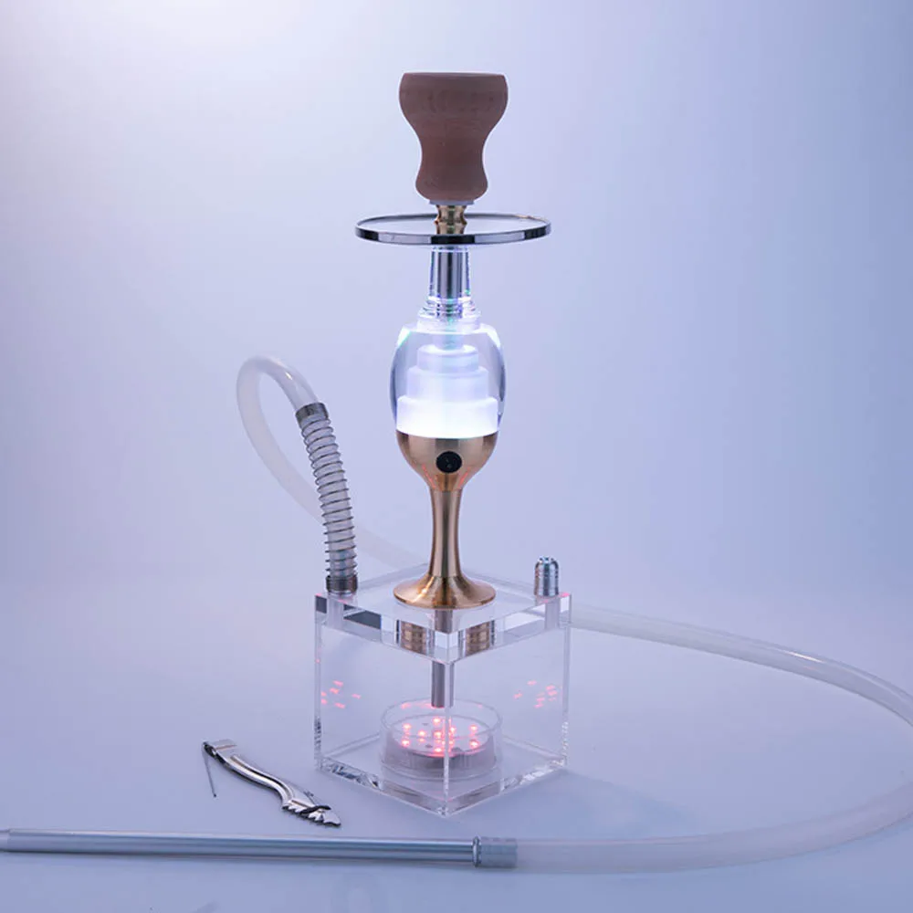 

Набор для кальяна, настольная светодиодная лампа, осветительный присветодиодный из акриловой нержавеющей стали, аксессуары для кальяна