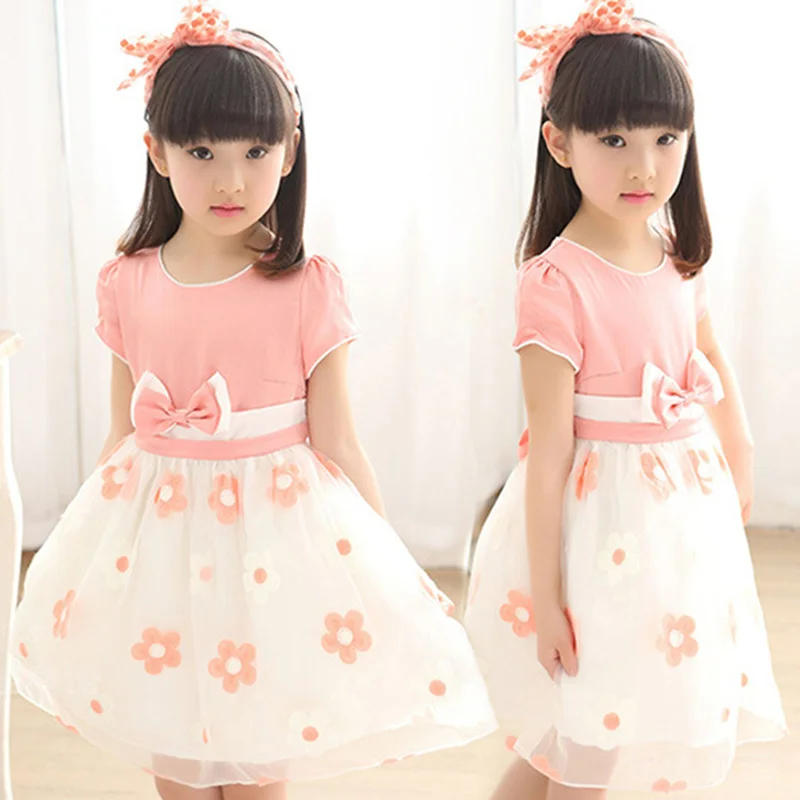 

Floral Dress for Girls 2022 Summer Mesh Girls Dress Bow Kids Clothes Children's Dress Spring Teen Girls Clothing 6 8 10 12 Years