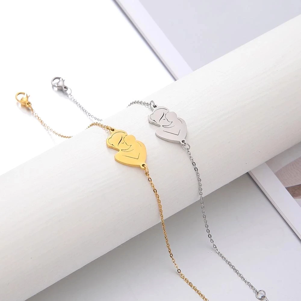 

Family Baby Pregnant Bracelet Bangle Love Family Stainless Steel Charm Baby Mom Chain Pulsera Jewelry Gift Pulseira Mother's Day