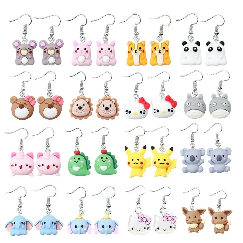 

Sanriod Hello kitty серии аниме Kawaii творческие модные животные милые серьги для девочек серьги маленькие и изысканные подарки