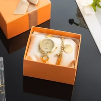high quality women watches gift set fashion star sky watch dial skin band watches and 316 stainless steel bracelet gift set 3pcs
