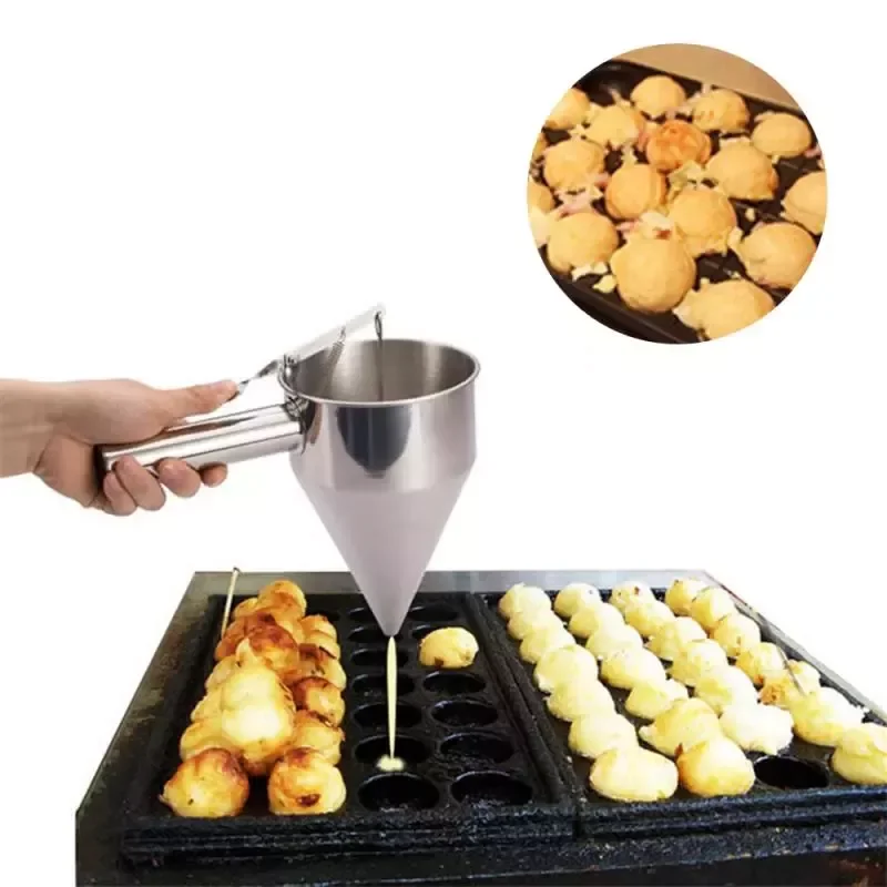 

Stainless Steel Funnel Dispenser With Rack Cupcake Pancake Batter Maker Octopus Fish Ball Home Kitchen Baking Supplies