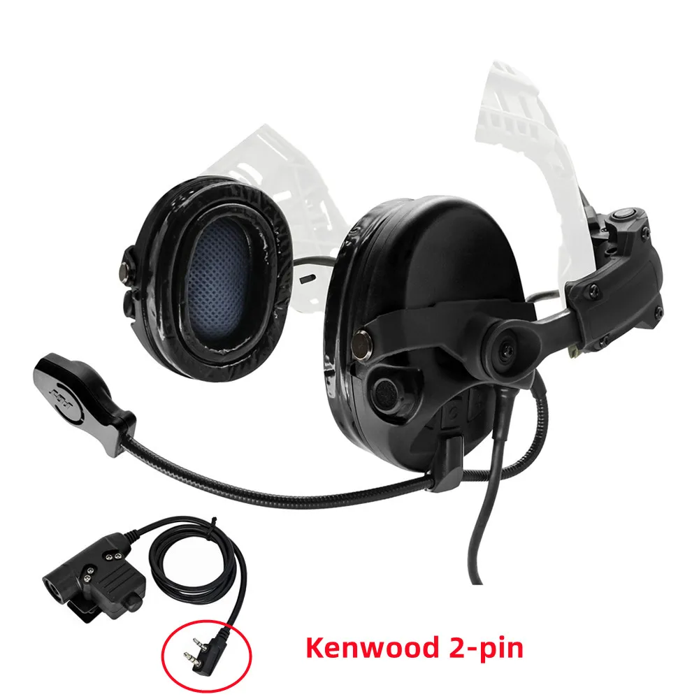 

TCLHEADSET Tactical headset with ARC rail adapter Solding headset anti-noise air gun hunting shooting earmuff with Kenwood 2-pin