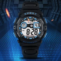 2022 multifunction watches men outdoor sport watch alarm clock chrono 5bar waterproof pu strap led display watches reloj hombre