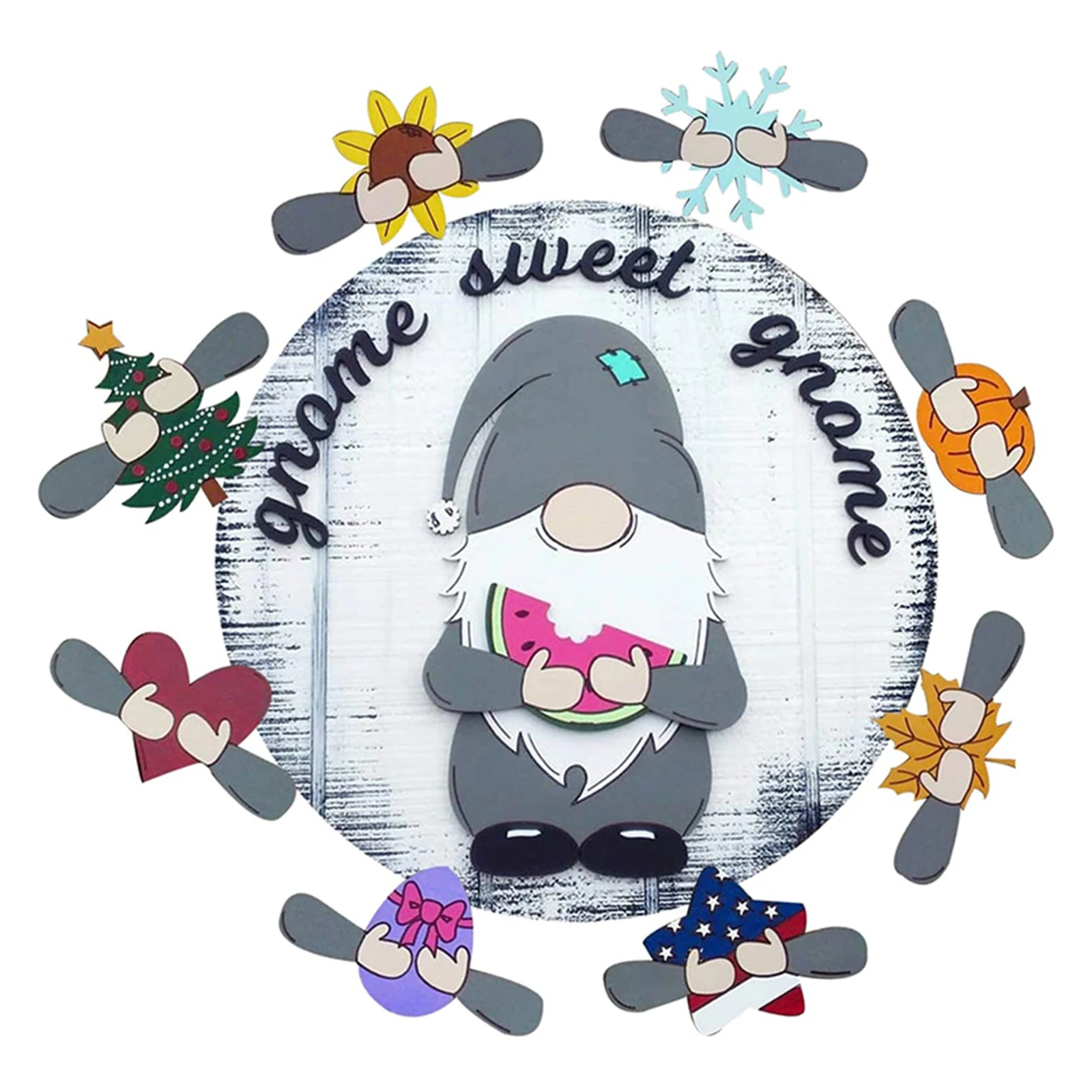 

Home Decorative Front Door Diy Wooden Welcome Sign Gnome Elf Porch Pendant Wedding Party Wall Room Home Decoration Accessories