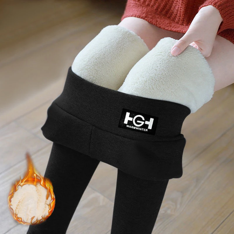 

2022 Winter Thicken Leggings Warm Fleece High Waist Thermal Pants Tights Sexy Lambwool Skinny Stretchy Pantyhose Women Leggins