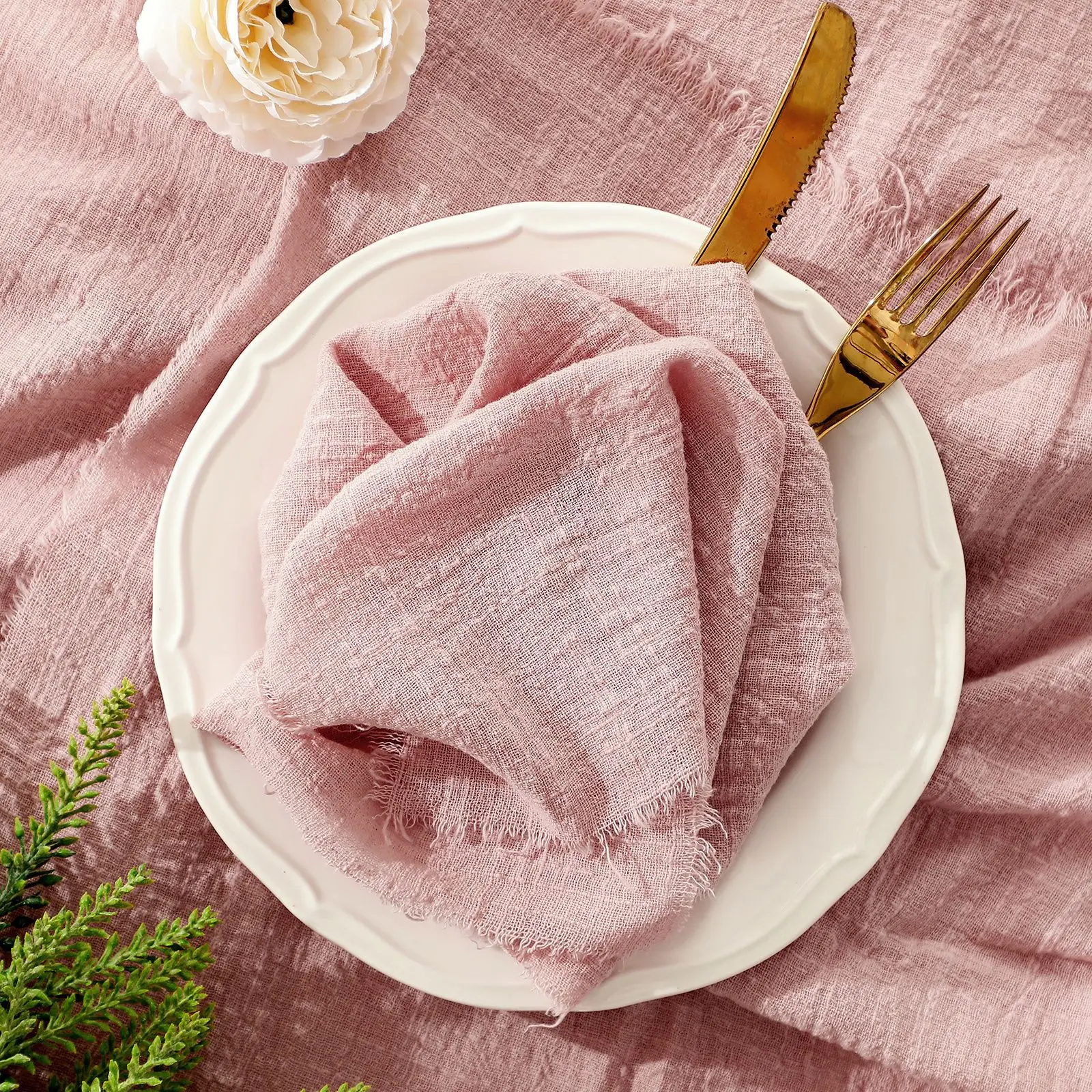 

50pcs Linen Cotton Place Decor Wedding Home Napkins Gauze Table 42x42cm Dining Supplies Mats Towel Tea Hanky Cloth Rustic