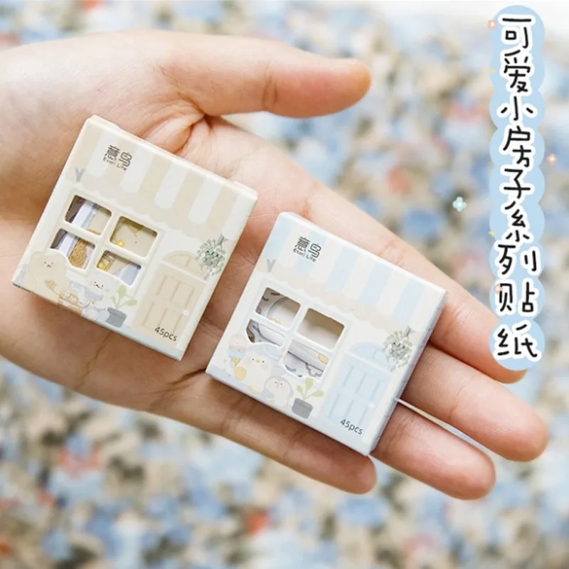 

free shipping 56boxes Lovely Little Bear Pig Love Decorative Stickers Notebook Album Decoration Kids Gift