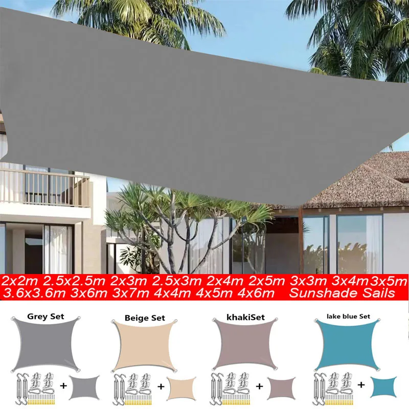 

Outdoor Awnings Waterproof Sun Shade Sail Garden Canopi For Terrace Car Canvas Awning Rectangle Pool Sun-Shelter Sunshade Sail