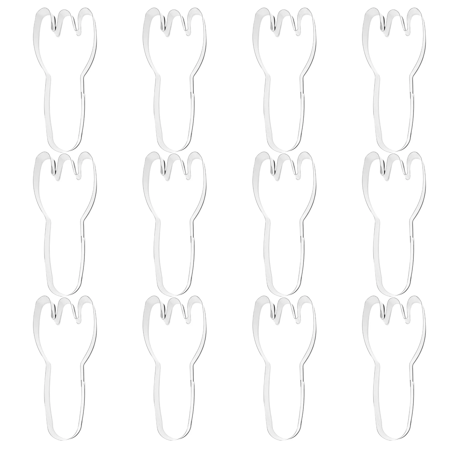 

12pcs Fork Shaped Biscuit Molds Stainless Steel Metal Molds for Kitchen Cookie