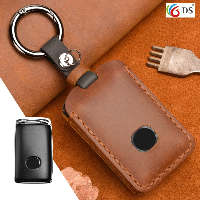 

Crazy Horse Leather Auto Car Styling Key Case for Mazda 3 Alexa CX4 CX5 CX8 2019 2020 Car Holder Shell Remote Cover