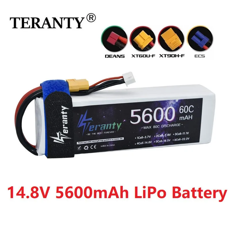 

Обновленная аккумуляторная батарея 5600 мАч 14,8 в Φ 60C Lipo, запасная часть для радиоуправляемого автомобиля, самолета, лодки, дрона, квадрокопте...
