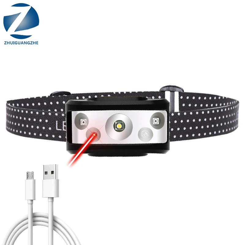 

Sensor Led Headlamp Built in Battery Head Flashlight XP-G Q5 Lamp Headlight White & Red Emitting Color Light for Camping lamp