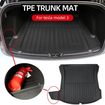 2022 Upgrade TPE Trunk Mat For Tesla Model 3 Waterproof Floor Cushions Tray Storage Pads Carpets Molding Rubber Car Accessories
