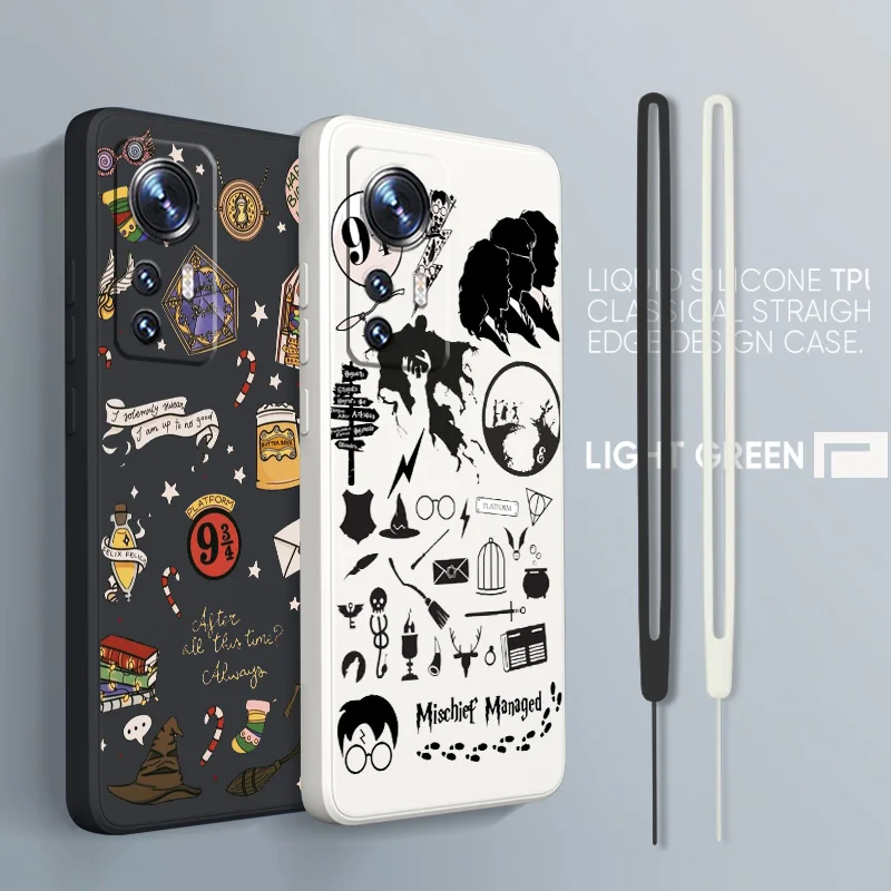 

Cute P-potters Hagrid For Xiaomi Mi 13 12T 11i 11X 10S 10 Pro Lite Liquid Rope Silicone Black Phone Case