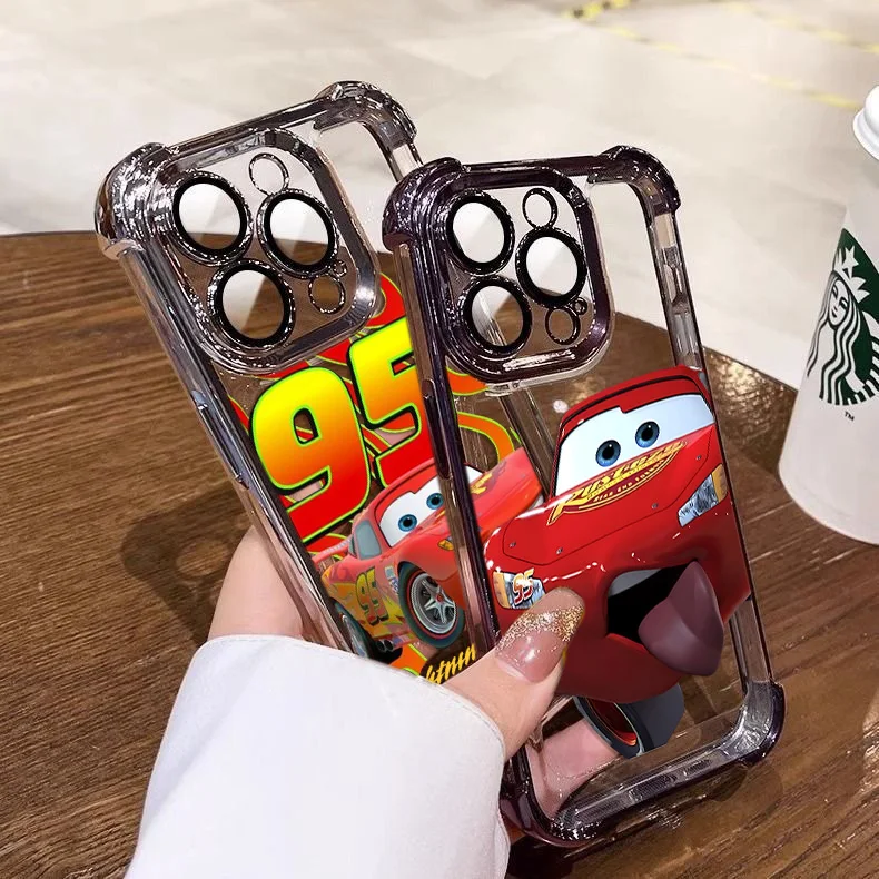 Чехол для телефона C-Cars Lightning McQueens iPhone 16 15 14 13 12 11 Pro Max X XR XSMax 7 8 Plus противоударный