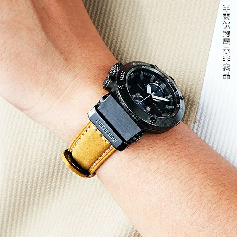 Фото Для Casio Sky Hero Aerospace Black Warrior кожаная цепочка для часов GWR серии B1000 специальный модифицированный кожаный ремешок для часов аксессуары №4