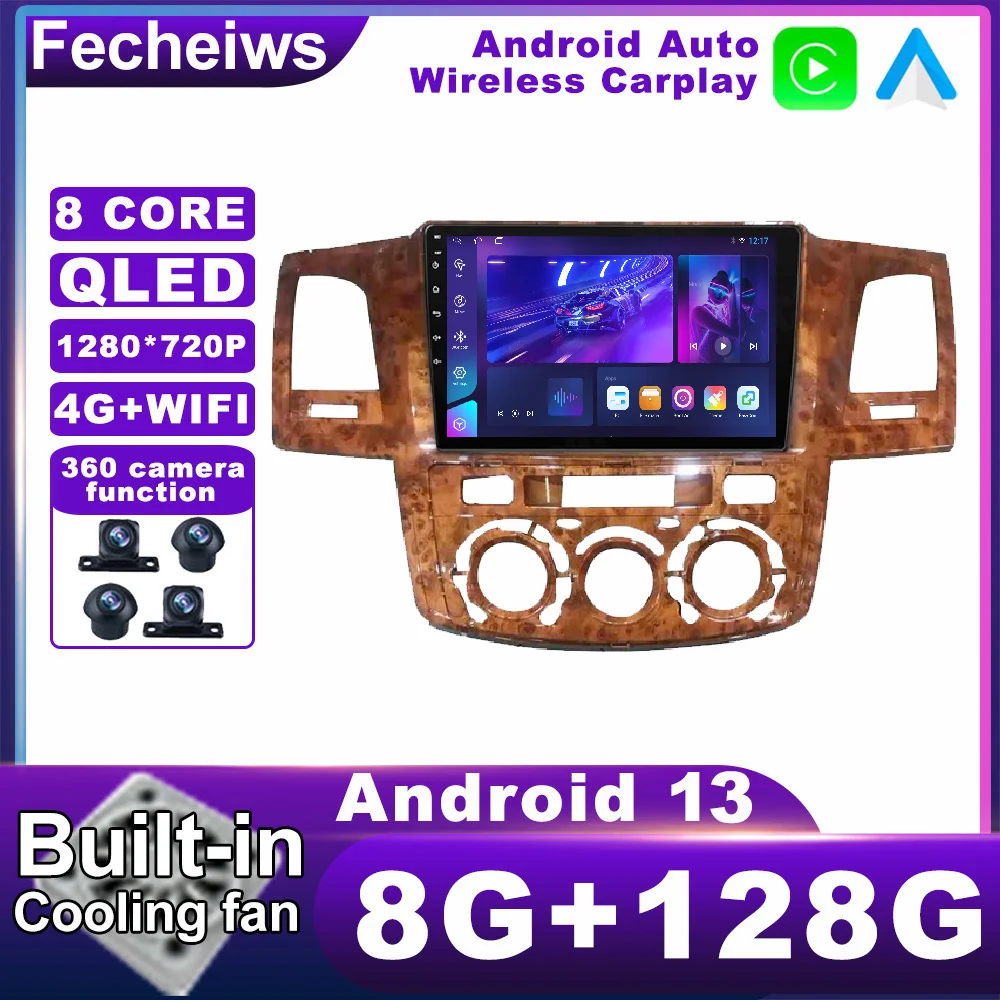 

Android 13 для Toyota Fortuner Hilux ручная LHD 2005 - 2014 Автомагнитола BT WIFI No 2din стерео мультимедийная Автомагнитола 4G LTE видео