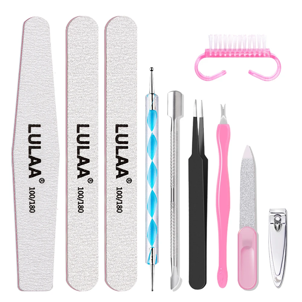 Набор для маникюра HALAIMAN пилка полировки ногтей вилка омертвевшей кожи толкатель