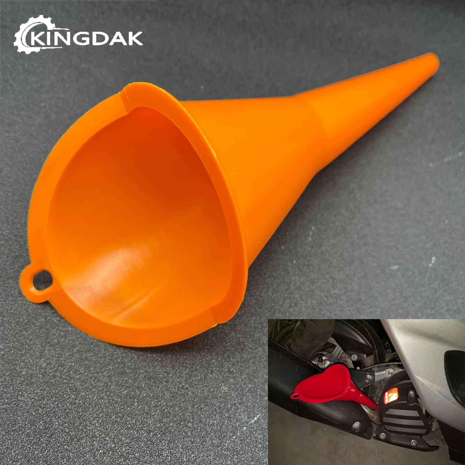 

Motorcycle Auto Transmission Crankcase Fill Funnel Refueling Funnel Long Mouth Oil Gasoline Water Filter Tool Plastic Orange