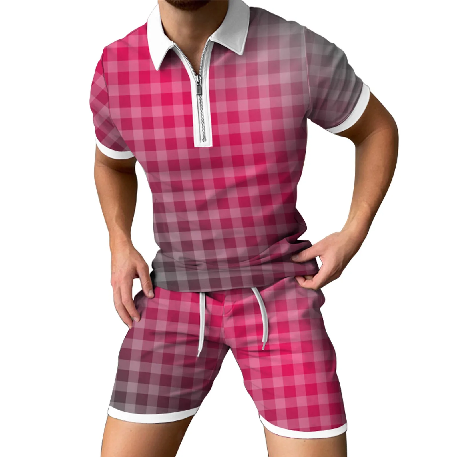 

Spring Summer Men 3d Print Shirt Shorts Set Short Sleeve T-shirts Bottoms Tracksuit