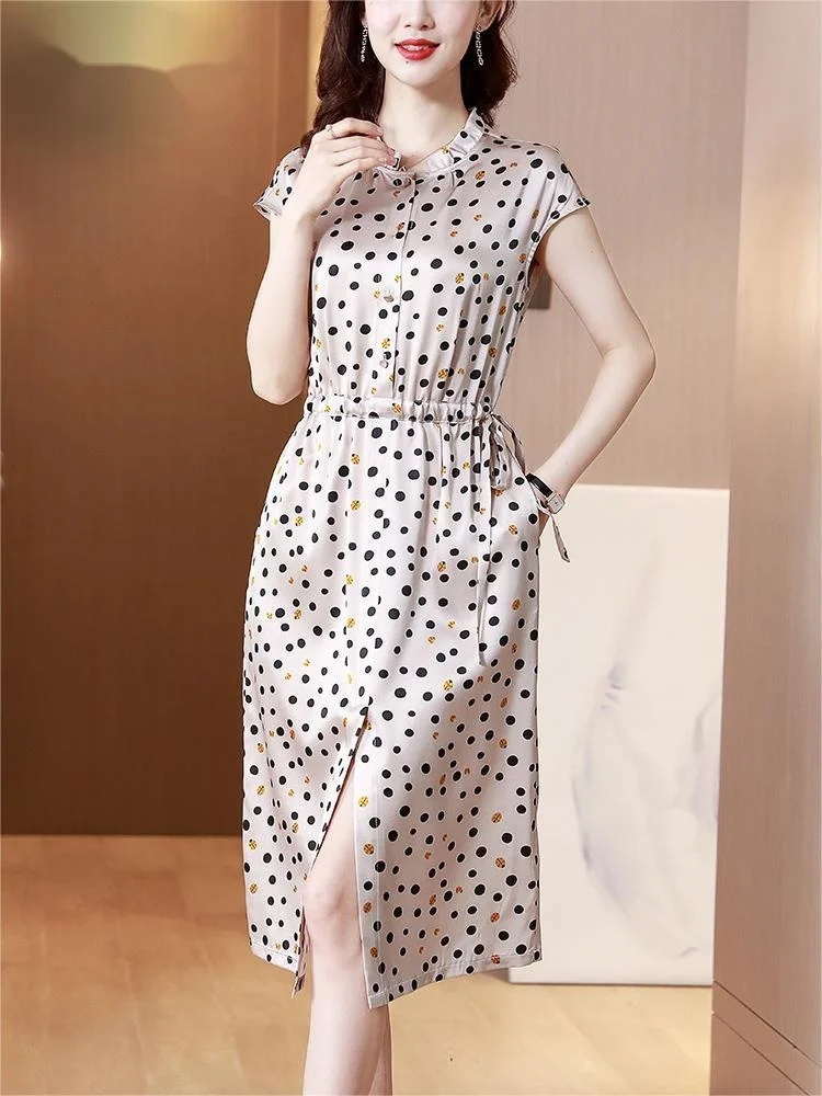 

Женское шелковое платье, роскошное Брендовое шелковое платье с юбкой, весна-лето 2023