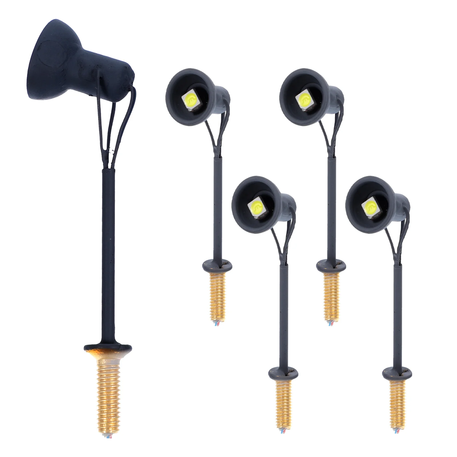 

5 Pcs Model Landscape Spotlight Railroad LED Stuff Mini Tiny House Accessories Sand Table Lamp Post House