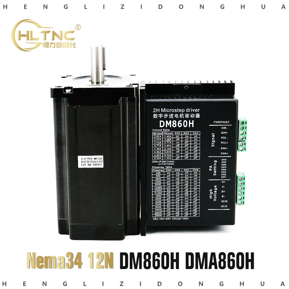 Шаговый двигатель NEMA 34 с ЧПУ 86x156 мм 12 5 нм А диаметр 14 Nema34 1700 унций/дюйм + dm860h/dma860h