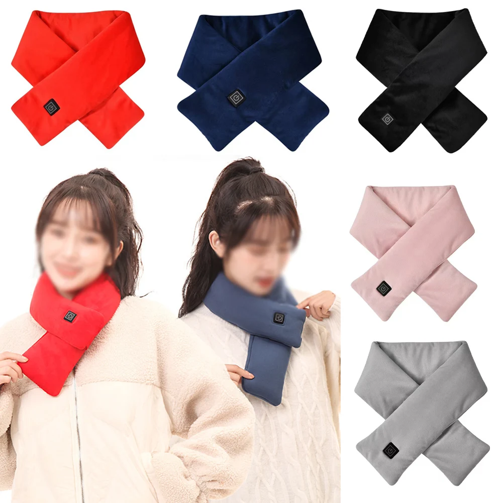 

USB Charging Electric Heated Scarf Adjustable Neck Warmer Washable Electric Heating Neck Wrap For Women Men