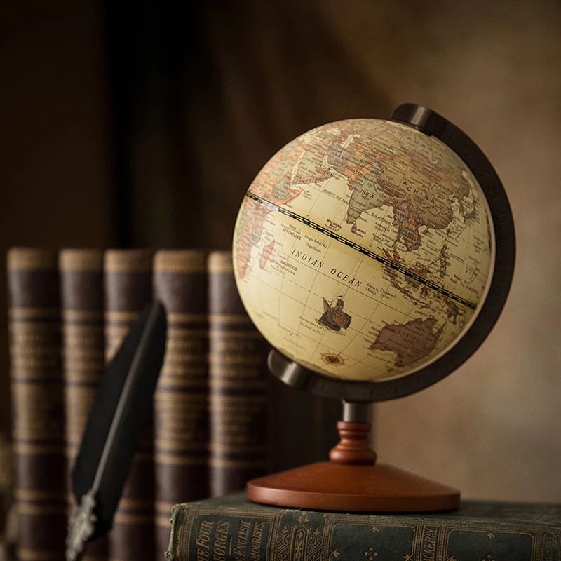 

5,5 дюймовый винтажный земляный шар, деревянное украшение для дома, Ретро Карта мира, шар, реквизит для фотографии, статуэтки, миниатюры