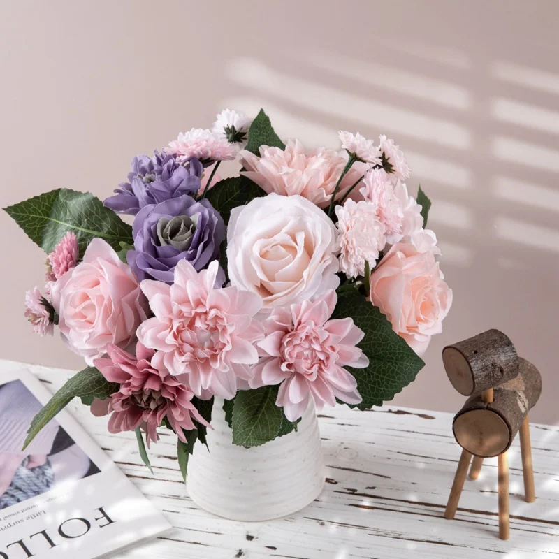 

Dahlia Rose Bunch Artificial/Fake Flower Wedding Home Furnishing Room Decorations