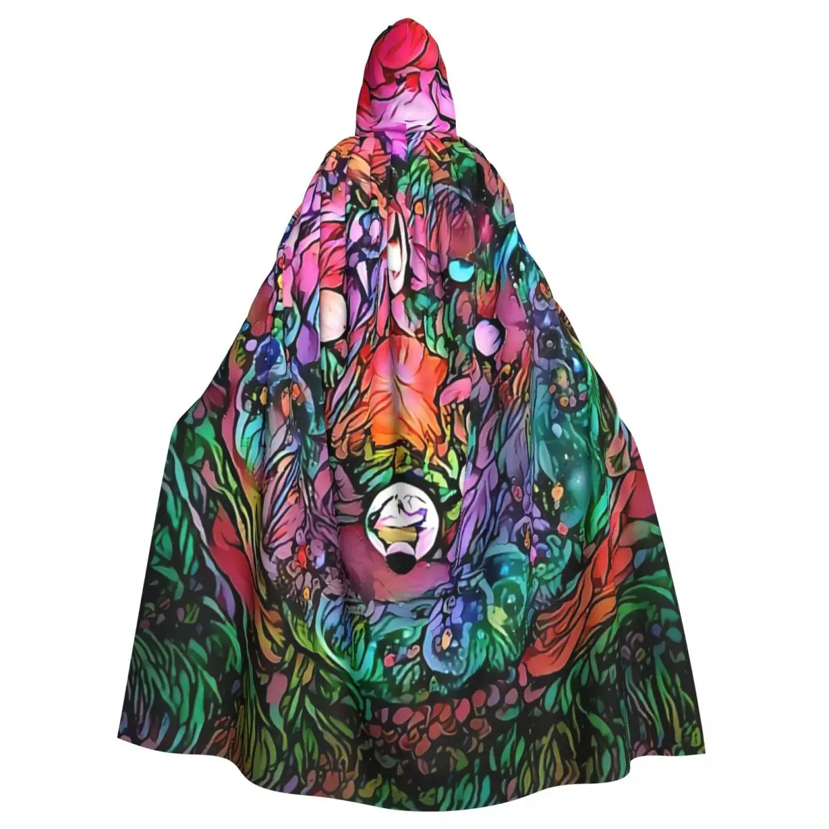 

COLORFUL Flowering COSMOS! Hooded Cloak Halloween Party Cosplay Woman Men Adult Long Witchcraft Robe Hood