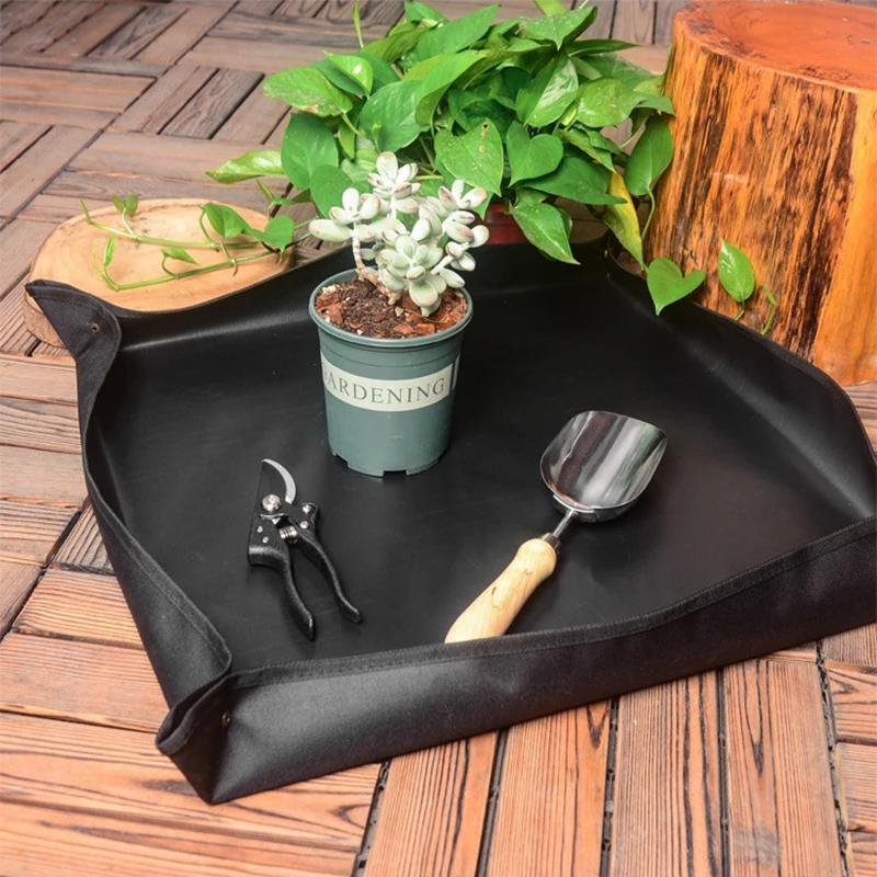 

50-100CM Planting Mat PE Gardening Potting Mats Reusable Garden Transplanting Pad Waterproof Plant Repotting Mat Flower Pots Pad