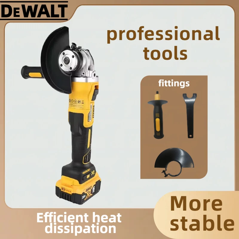 Фото DEWALT DCG405 20V MAX* XR ®   Угловая шлифовальная машина 4,5 дюйма с ползунковым переключателем, тормозом обратного хода, для шлифовки, затирки и резки, электроинструмент №5
