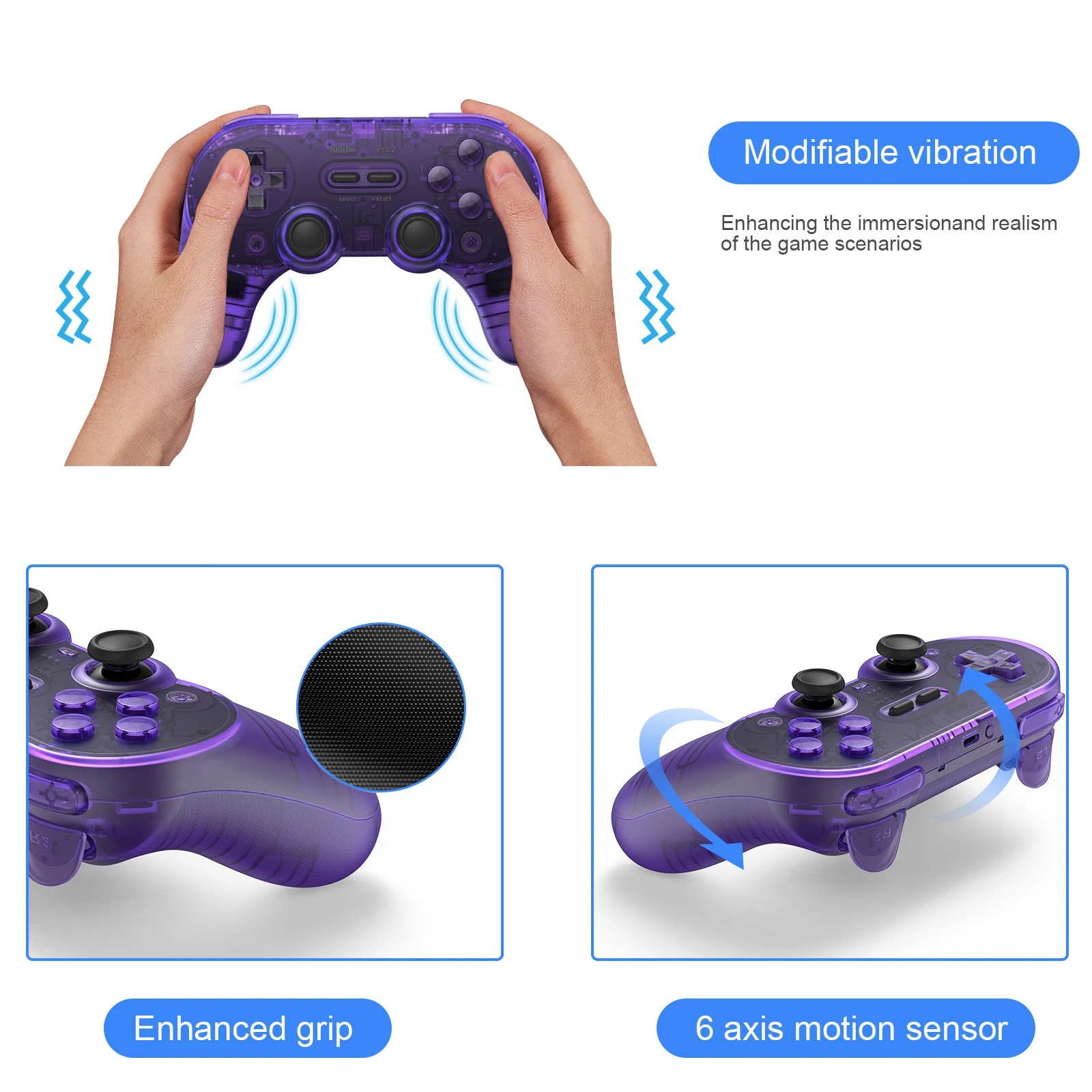 8Bitdo Pro 2 Special Edition Bluetooth Controller Wireless Joystick Gamepad for Switch PC macOS Android Steam Raspberry Pi