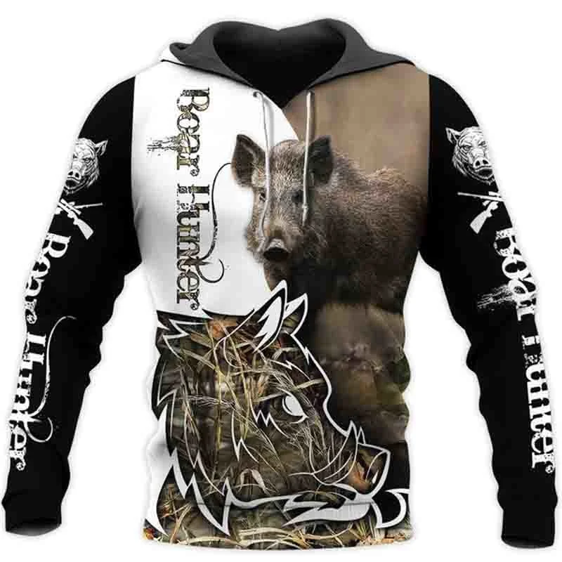 

Новинка 2022, мужская толстовка с 3D-принтом, полный комплект модных толстовок, свитеры с длинным рукавом, Свитшот в стиле «Кабан Хантер» в стиле хип-хоп