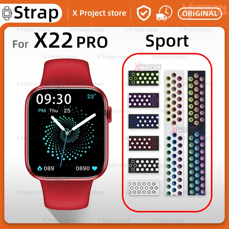 

Ремешок спортивный для смарт-часов X22 PRO, силиконовый дышащий браслет для наручных часов, серия 7 pk HW18 FK88 W66