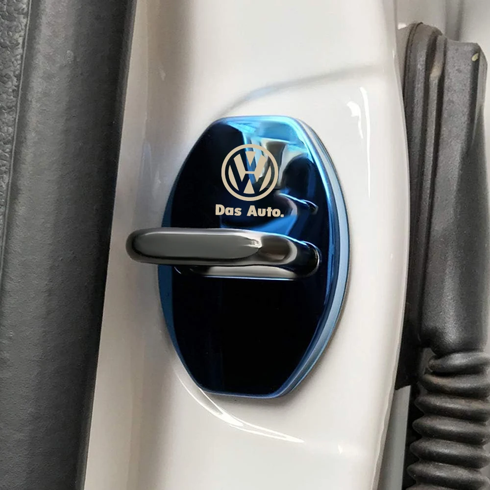 Защитные наклейки на дверной замок автомобиля для Volkswagen VW Scirocco Beetle Touareg Tiguan CC T-ROC