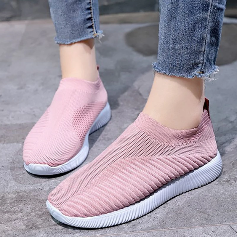 

2022 Fashion Casual Shoes Women Slip On Shoes Woman Sneakers Mesh Sneakers For Women Outdoor Zapatillas Mujer Ladies Flat Shoes