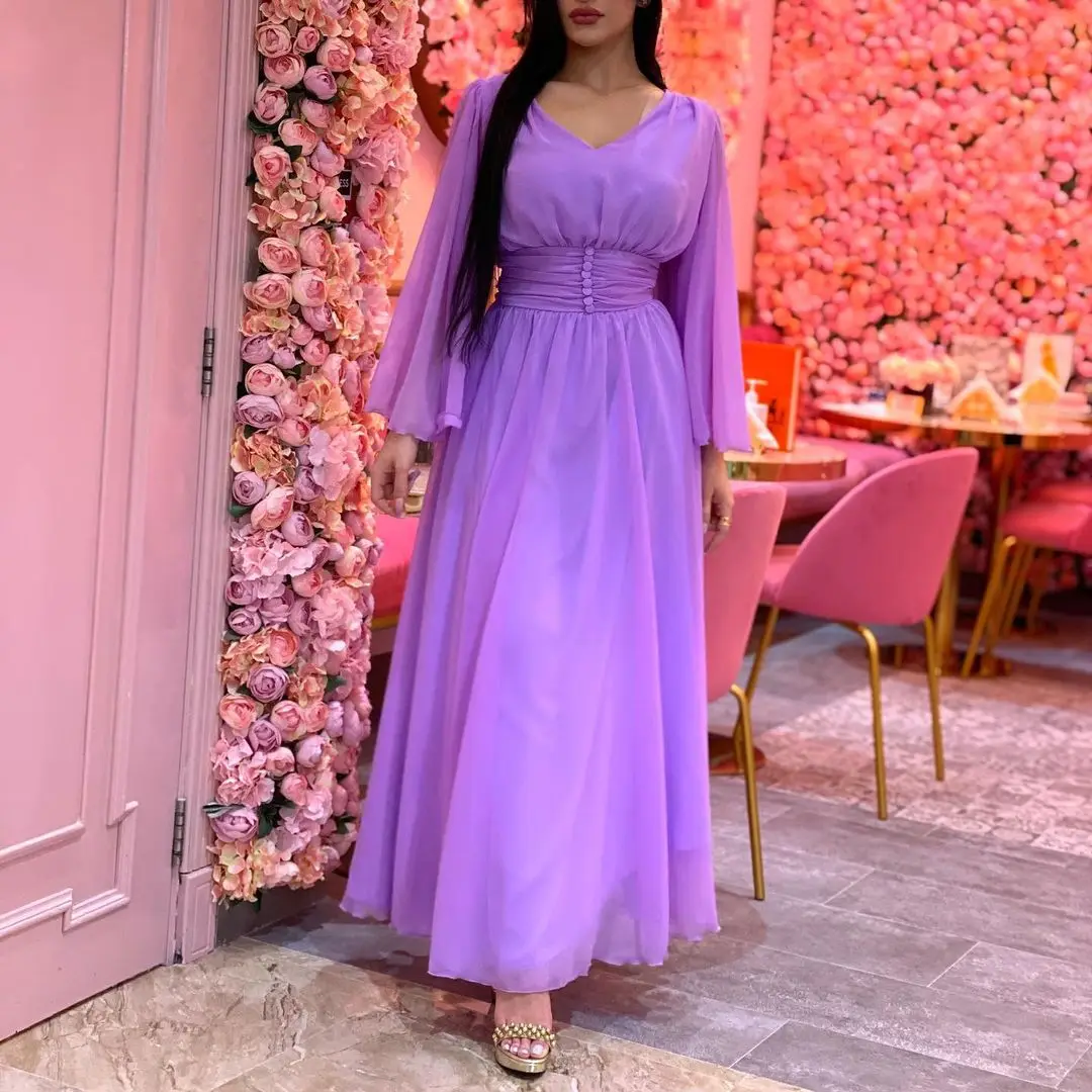Ramadan Eid Mubarak Chiffon Dubai Abaya Saudi Arabic Turkey Islam Muslim Fashion Hijab Dress for Women Robe Longue Femme Kaftan