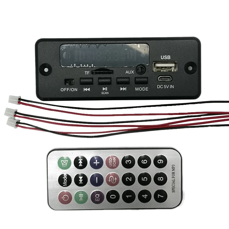 

2X MP3 декодер, плата, беспроводной Bluetooth модуль, автомобильный аудио MP3 музыкальный плеер, USB TF FM декодер, плата с дистанционным управлением