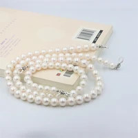 zfsilver 100 925 sterling silver fashion natural freshwater white pearl necklace near round jewelry for women wedding gifttrend