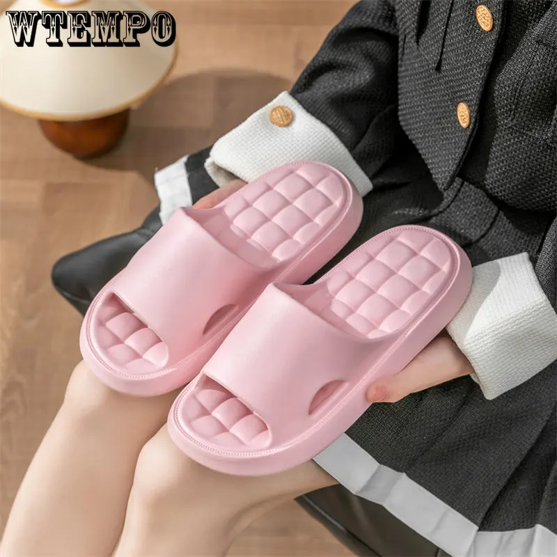 WTEMPO Women's Simple Soft Slippers Summer Flip Flops Indoor Ladies Slides Thick Home Shower Shoes Wholesale Dropshipping
